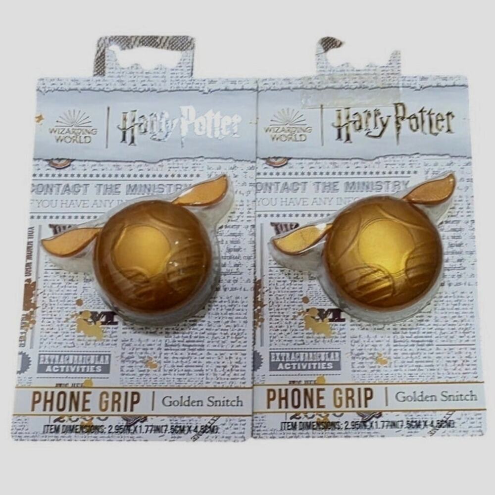 Harry Potter Golden Snitch phone grip (2) a metallic gold spherical design